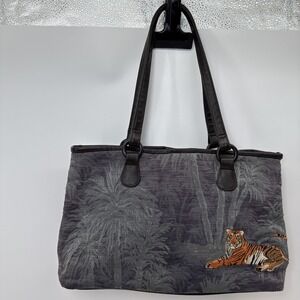 Bueno Tote, Shopping,‎ weekend bag Tiger Embroidery Rectangular